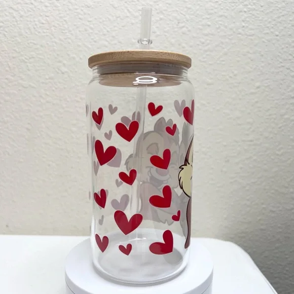 Chip and Dale Handmade Libbey Glass Cup - Picture 4 of 5